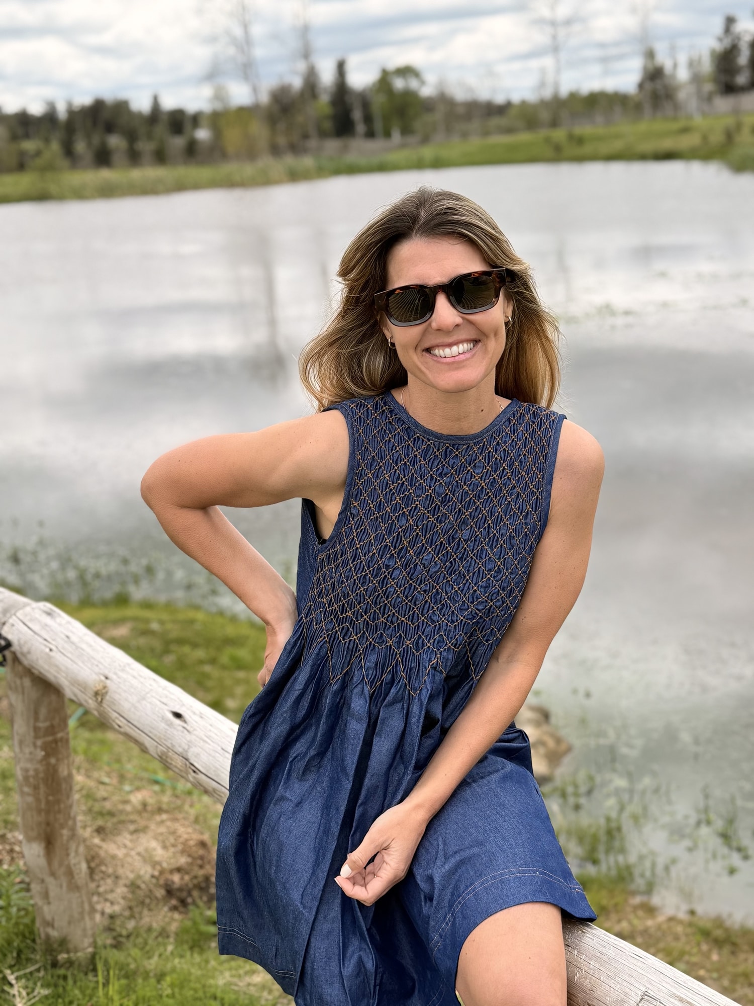Vestido Jean Punto Smock