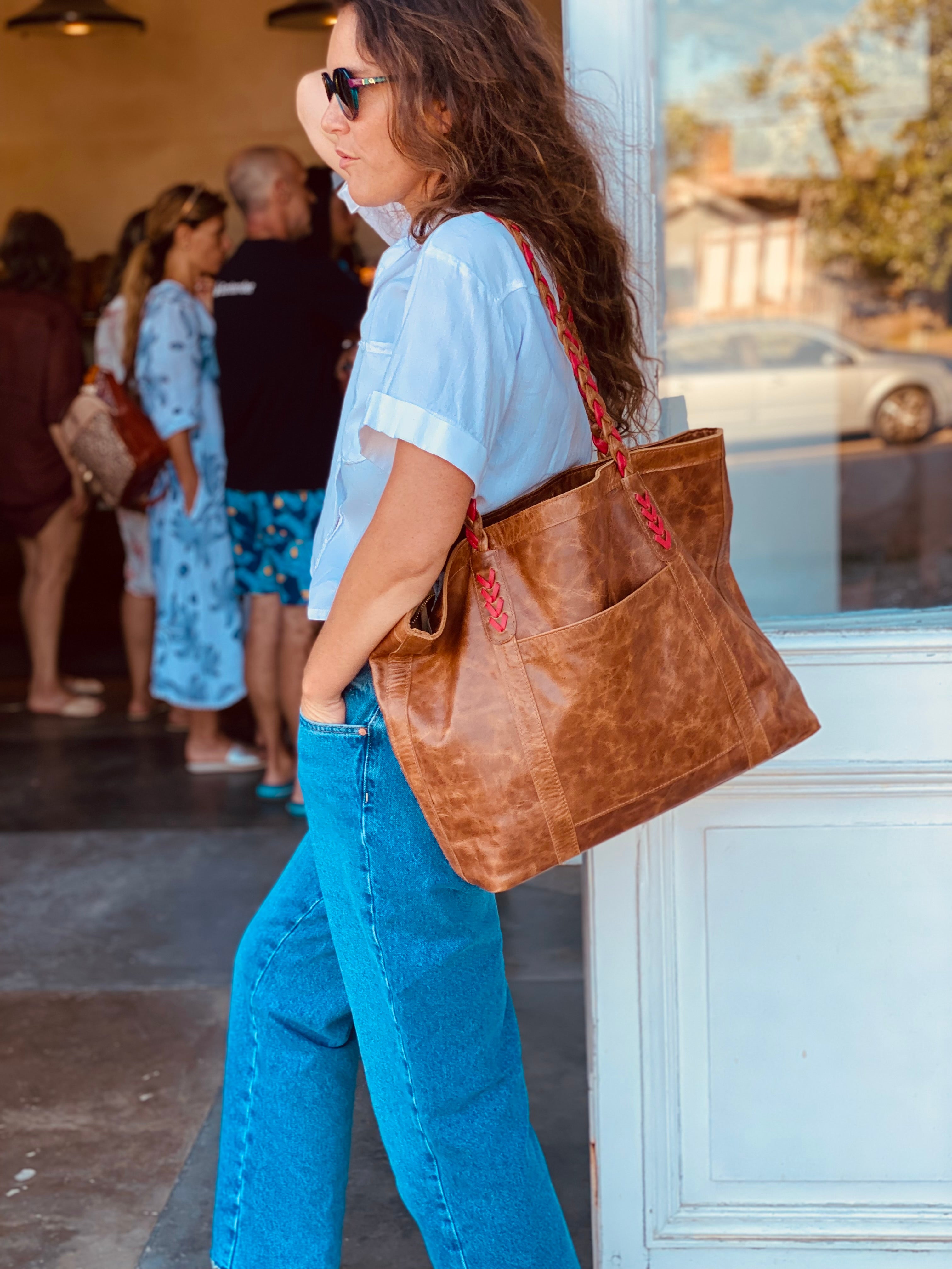 Bolso leather BAG chocolate