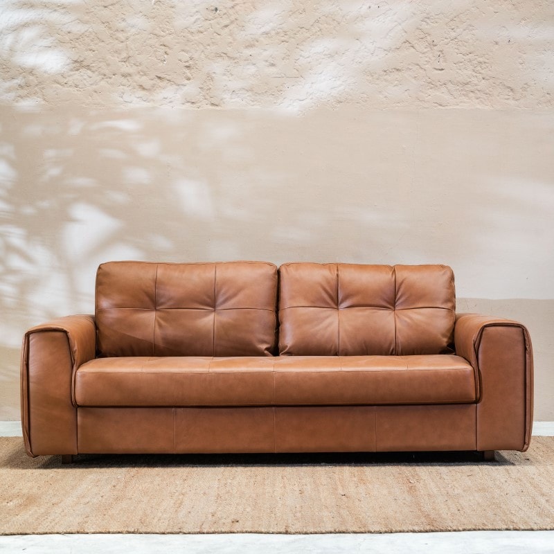 Sillón Cuero Raffaello 3 cuerpos Amarula