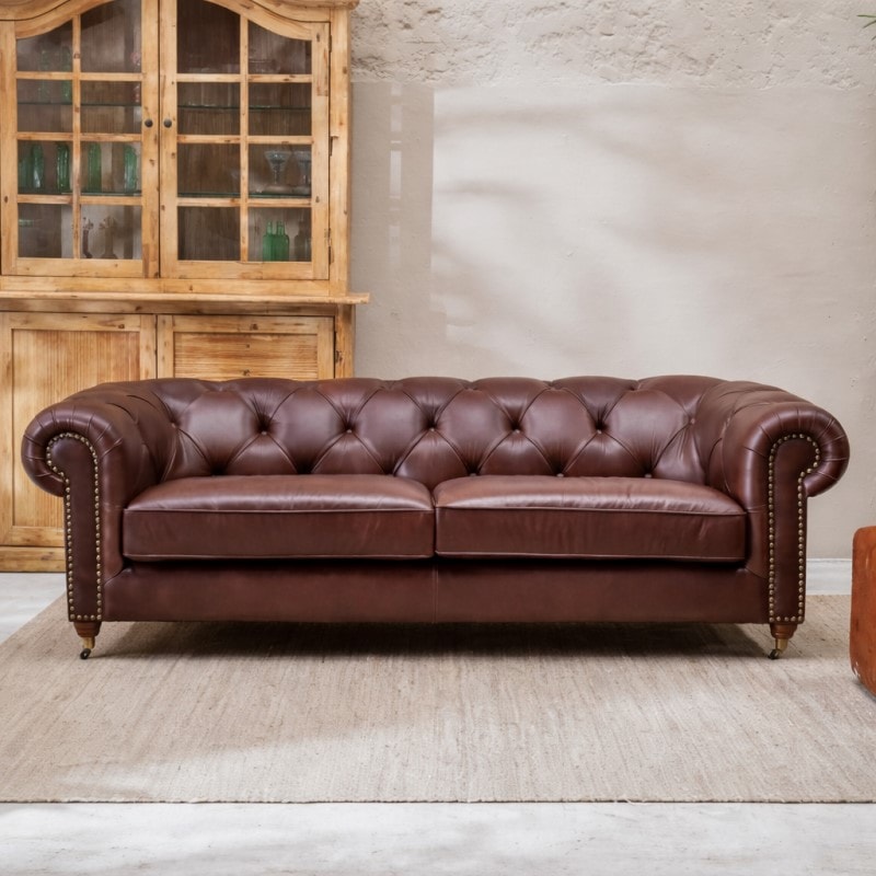 Sillón Cuero Liverpool 3 cuerpos