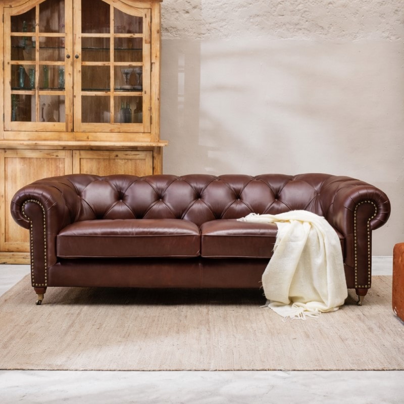 Sillón Cuero Liverpool 3 cuerpos