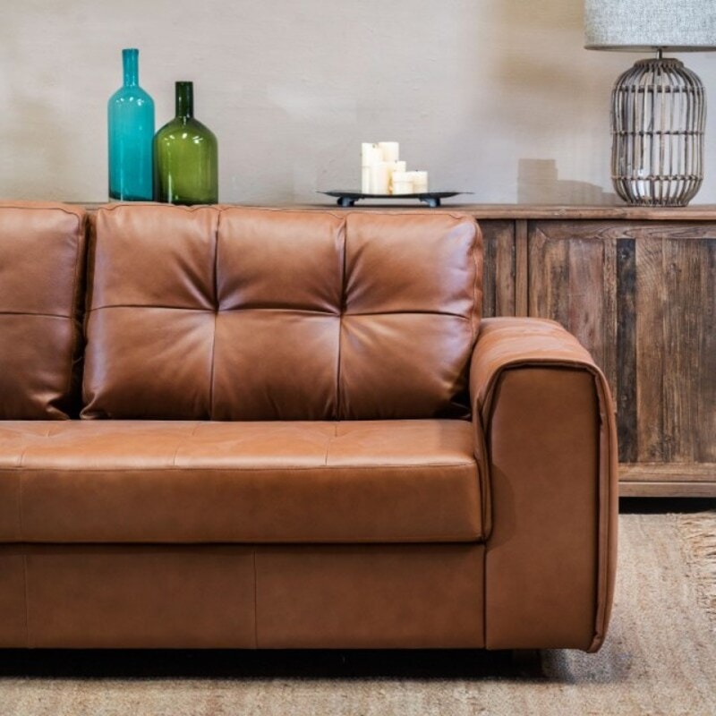 Sillón Cuero Raffaello 2 cuerpos Amarula