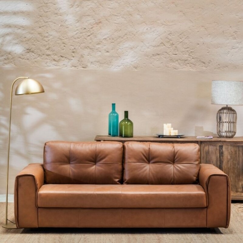 Sillón Cuero Raffaello 2 cuerpos Amarula