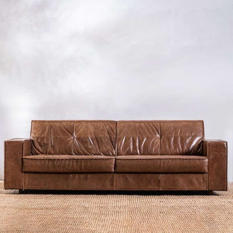 Sillón Cuero Avan 3 cuerpos Chocolate
