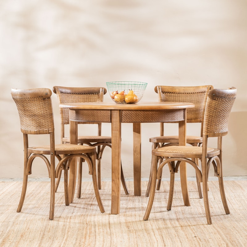 Juego de comedor Elm+4 Lia Teca