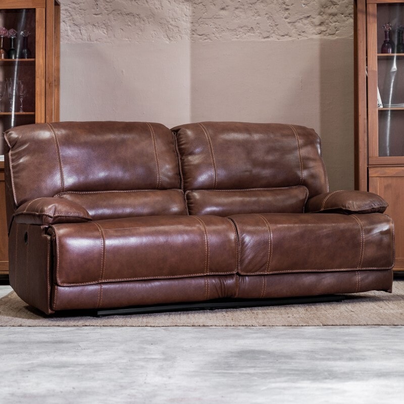 Sillón reclinable cuero Dobson 3 cuerpos