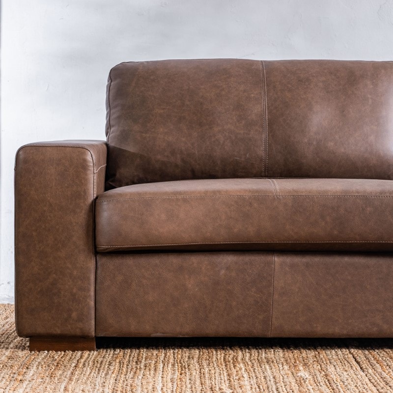 Sillón Cuero Deeni 3 cuerpos Chocolate