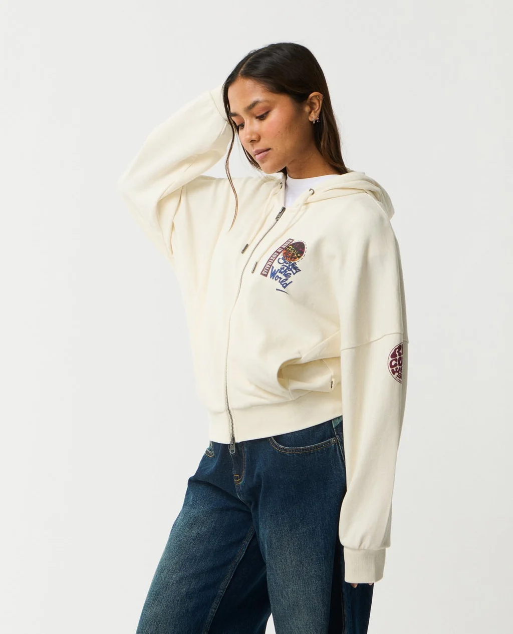 Canguro Rip Curl Surf The Worl Zip Thru – Bone
