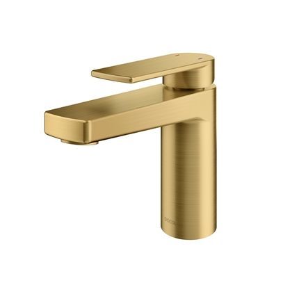 DOCOL ARGON LAVATORIO MONOMANDO ORO CEPILLADO CON VALVULA