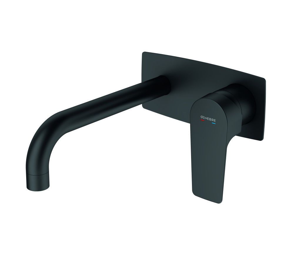 GENEBRE KORAL LAVATORIO PARED MONOMANDO 22 CM NEGRO SIN VALVULA