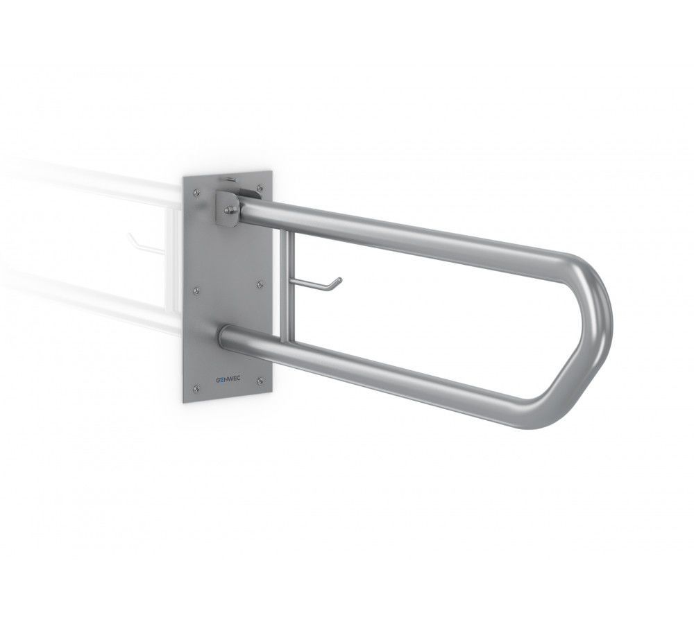 GENWEC MOVILIDAD BARRAL REBATIBLE 800MM INOX 304 BRILLANTE C/PORTARROLLO