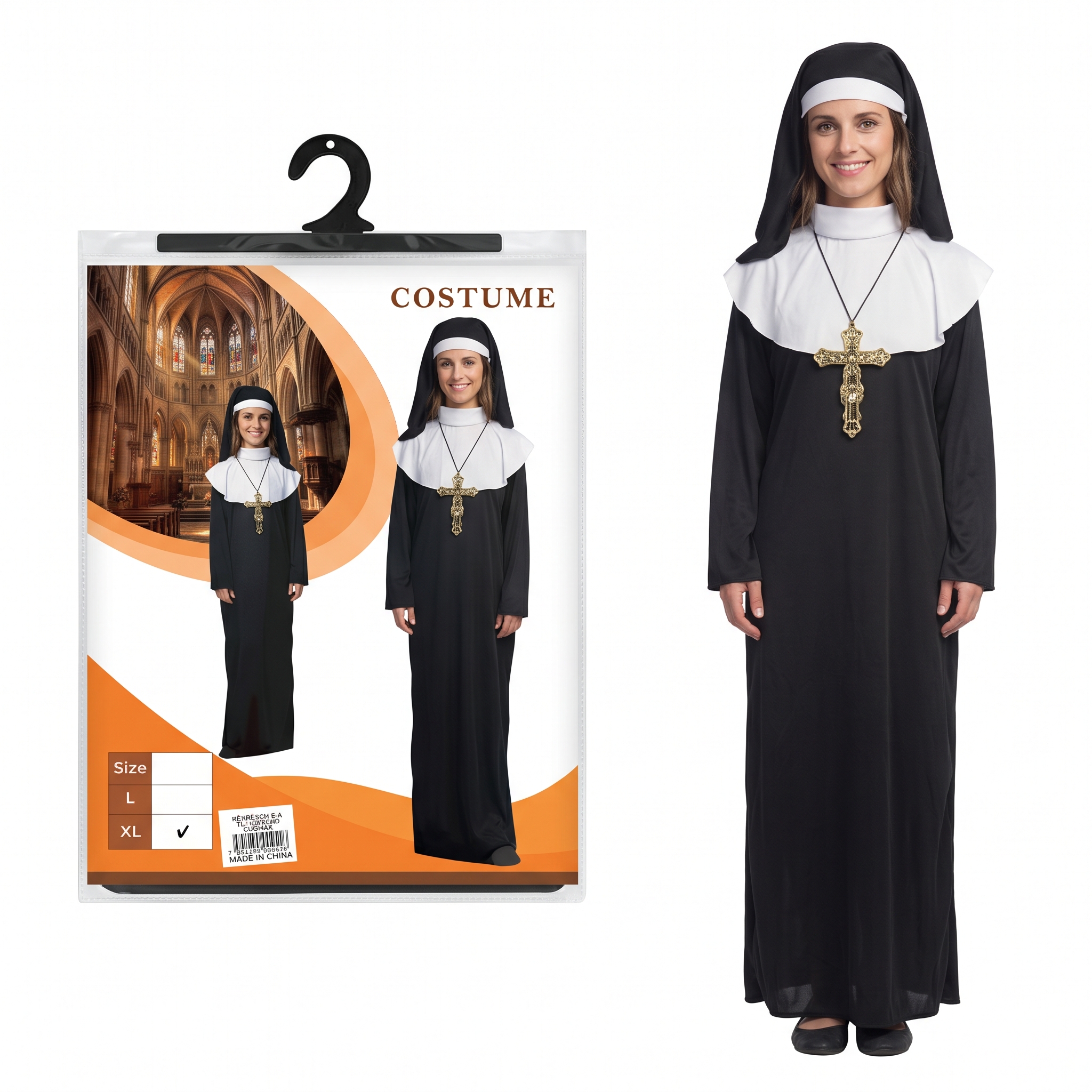 Disfraz De Monja Adulto Talle XL