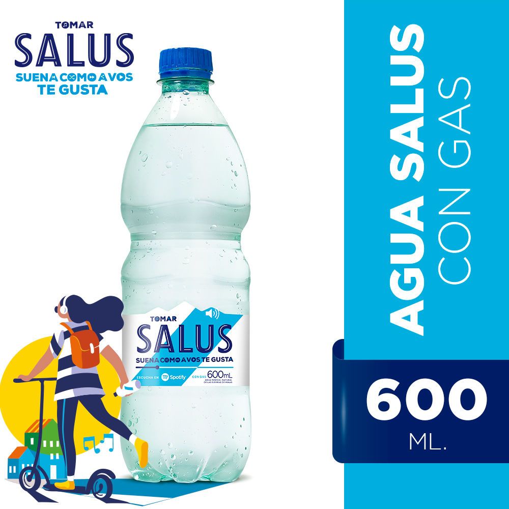 Agua Salus con gas 600cc