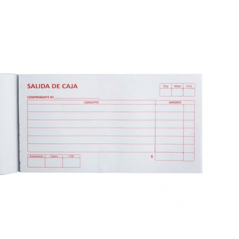 Formulario Salida de Caja en $ 