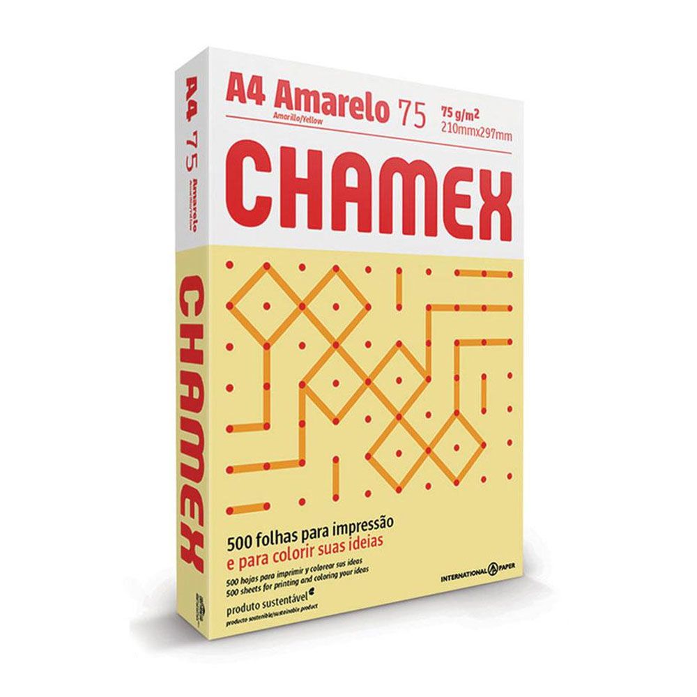 Papel Chamex A4 común 75G x500 hojas amarillas