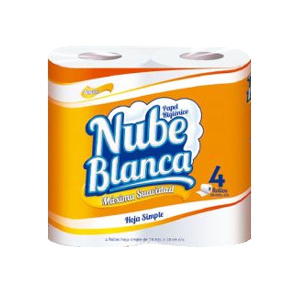 Papel Higiénico Nube Blanca Hoja Simple 30m x4
