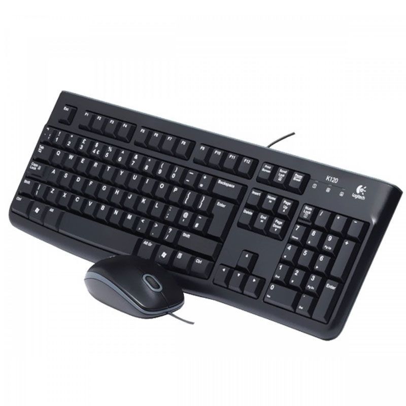 Combo Teclado y Mouse USB Logitech MK120 Negro