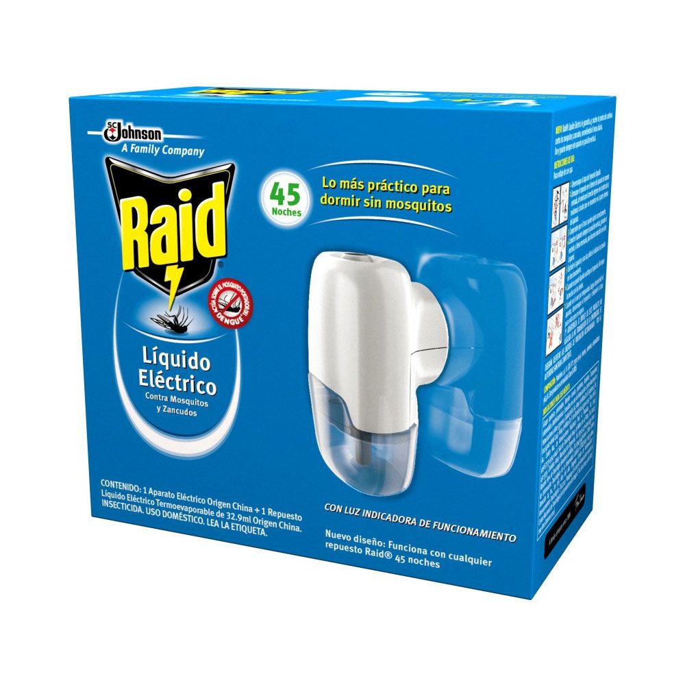 Aparato insecticida liquido mata mosquitos + Repuesto Raid