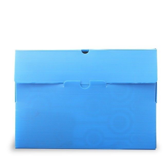 Caja Archivo Plástica 13cm Azul Polibras