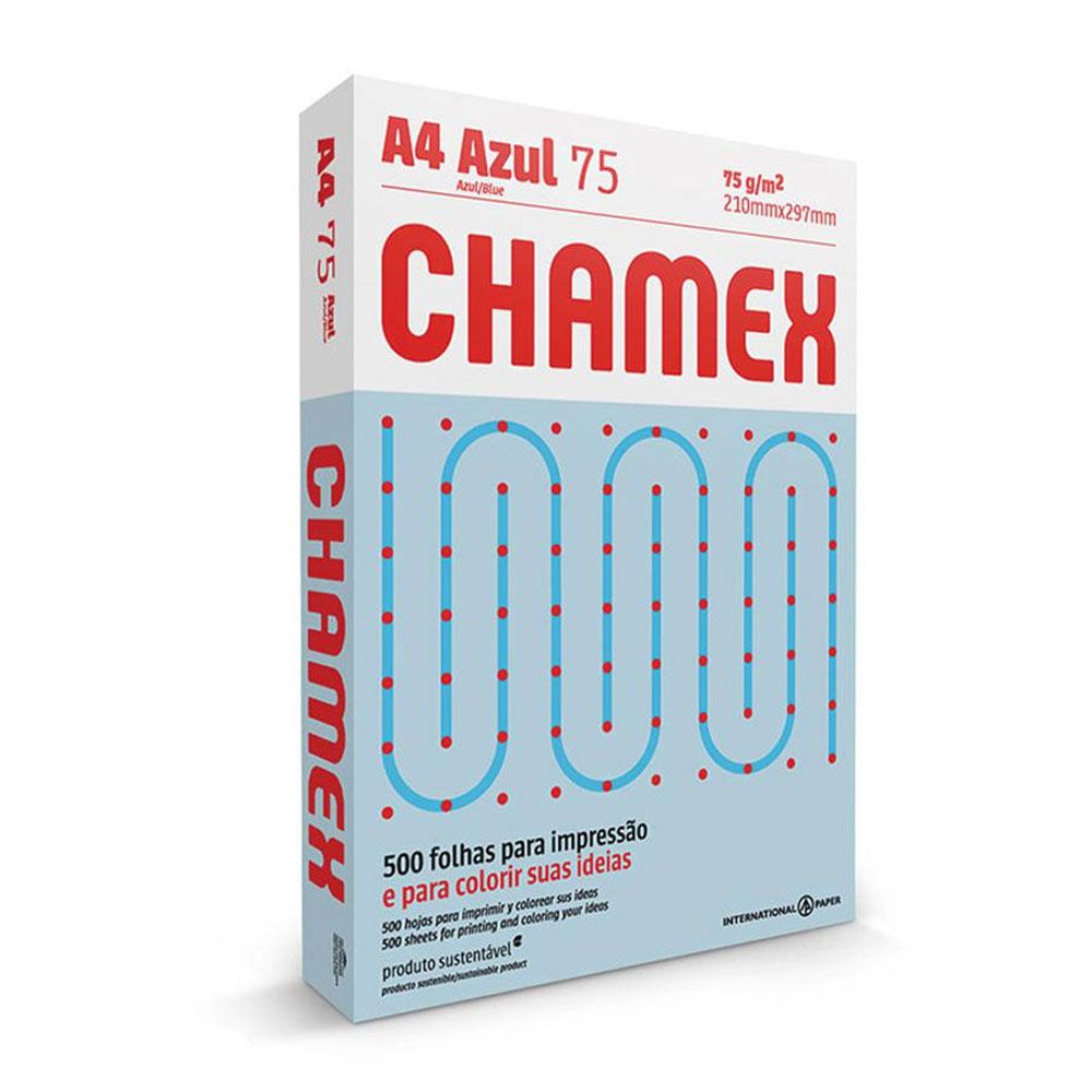 Papel Chamex A4 de color 75g x500 hojas celestes