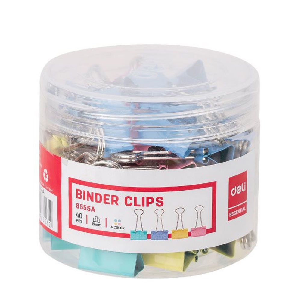 Aprieta Papel Doble Clip 19mm x40 Pastel Deli