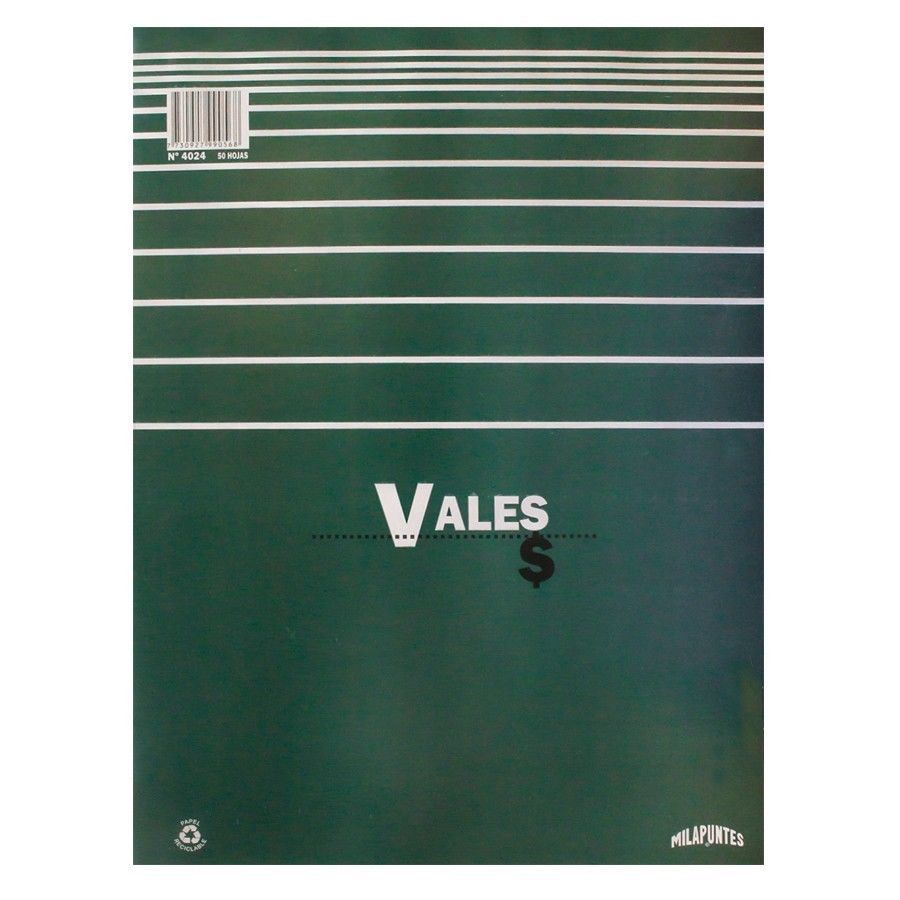 Talonario de Vale en Pesos