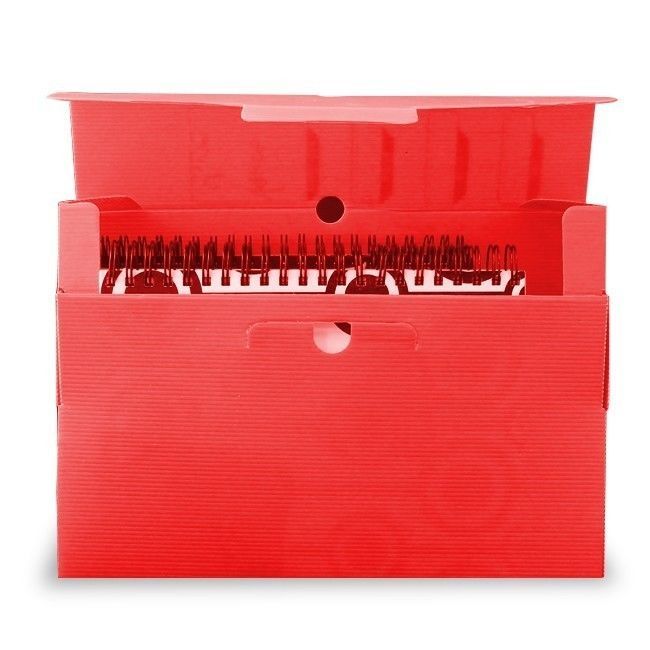 Caja Archivo Plástica 13cm Roja Polibras