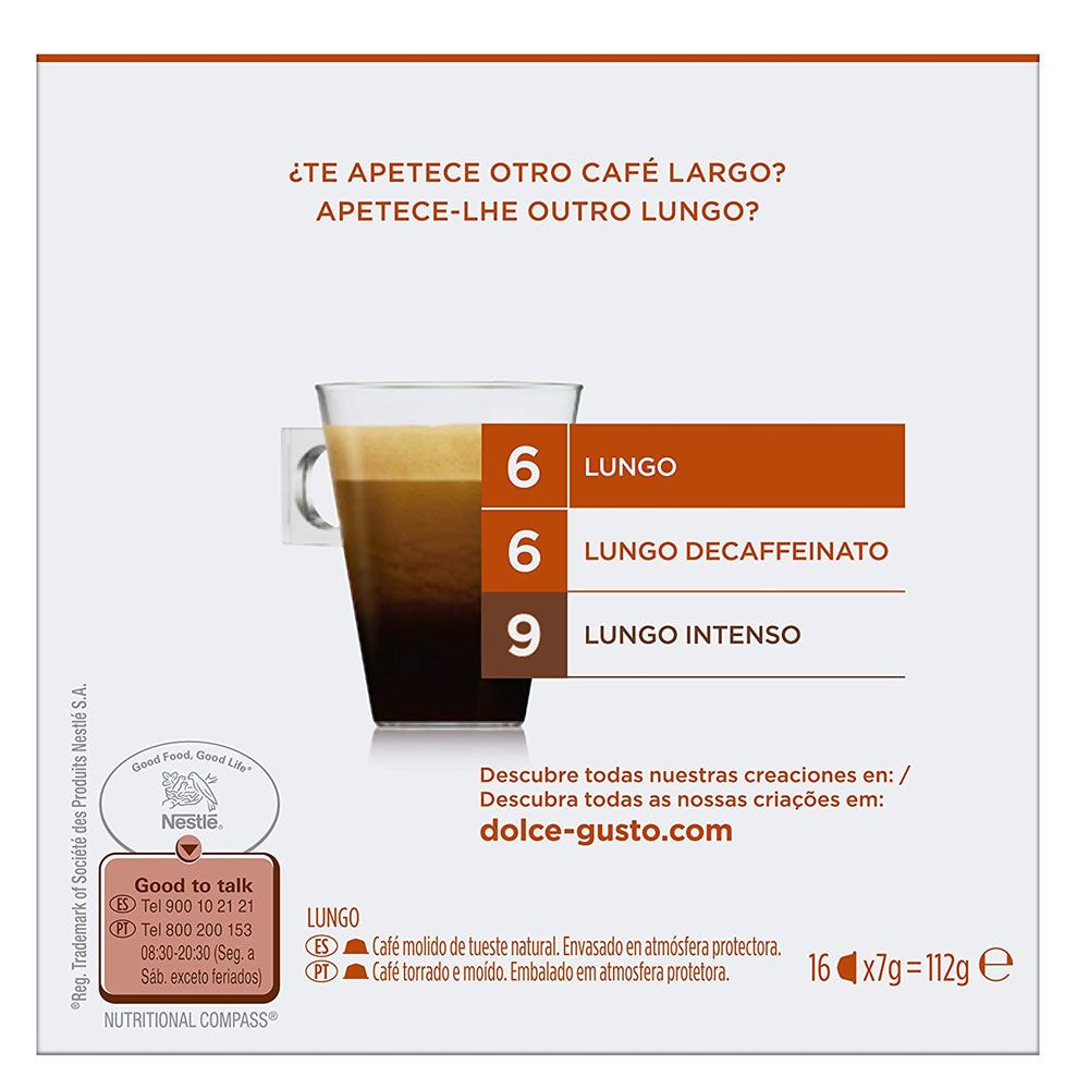 Café Nescafé Dolce Gusto Lungo x10 Cápsulas