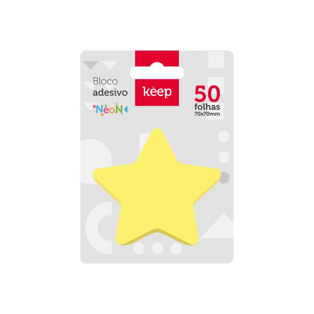Notas Adhesivas 70 x 70mm Estrella Amarillo Keep