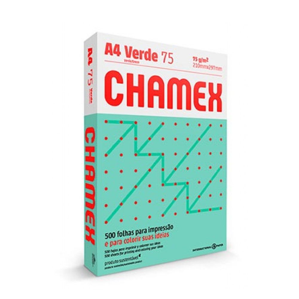 Papel Chamex A4 de color 75g x500 hojas verdes