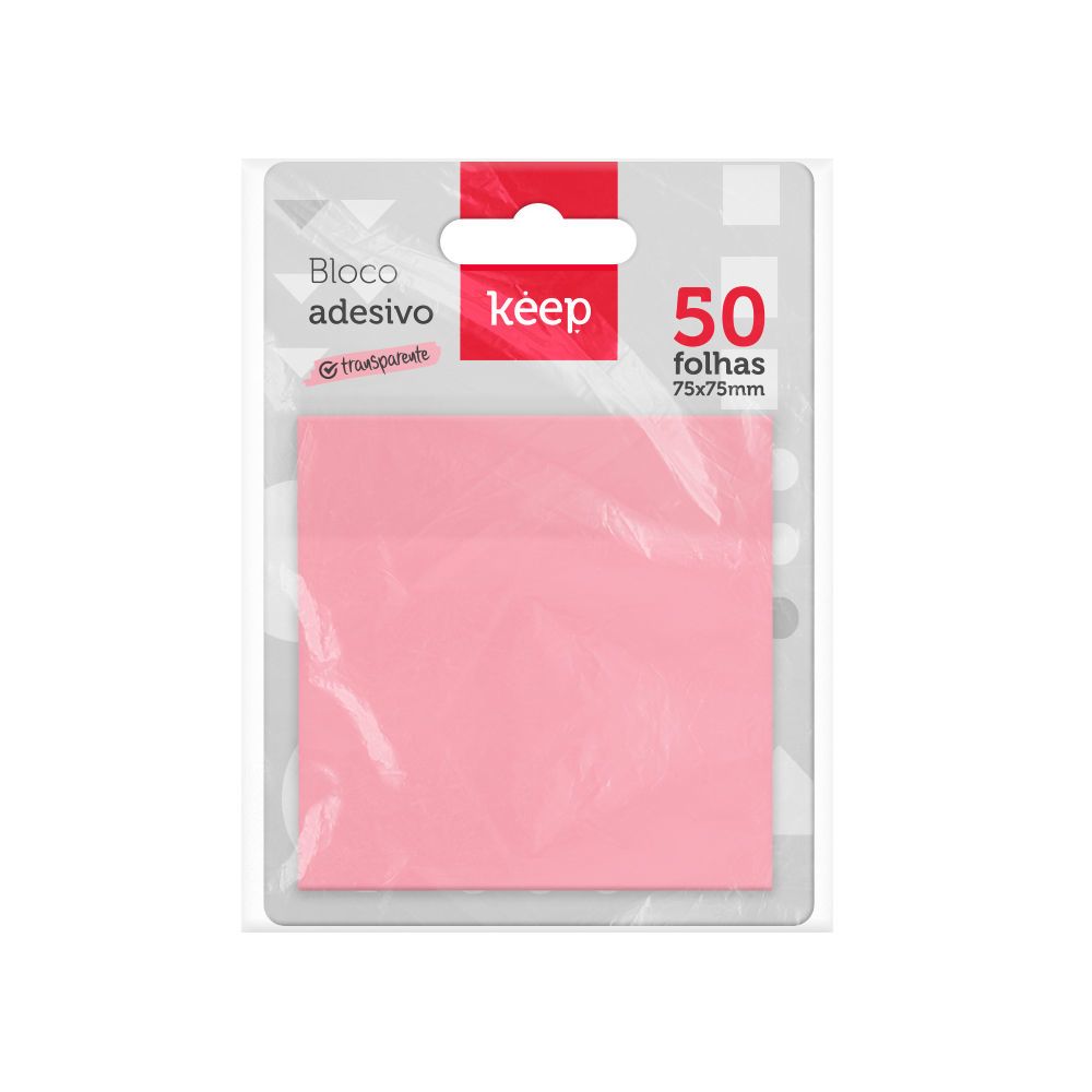 Block  Pastel Transparente 75x75 Rosa 50h EI152