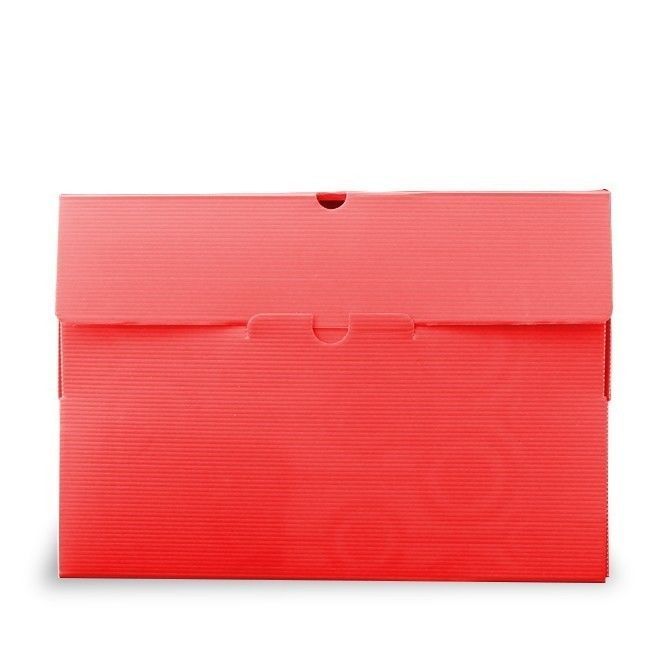 Caja Archivo Plástica 13cm Roja Polibras