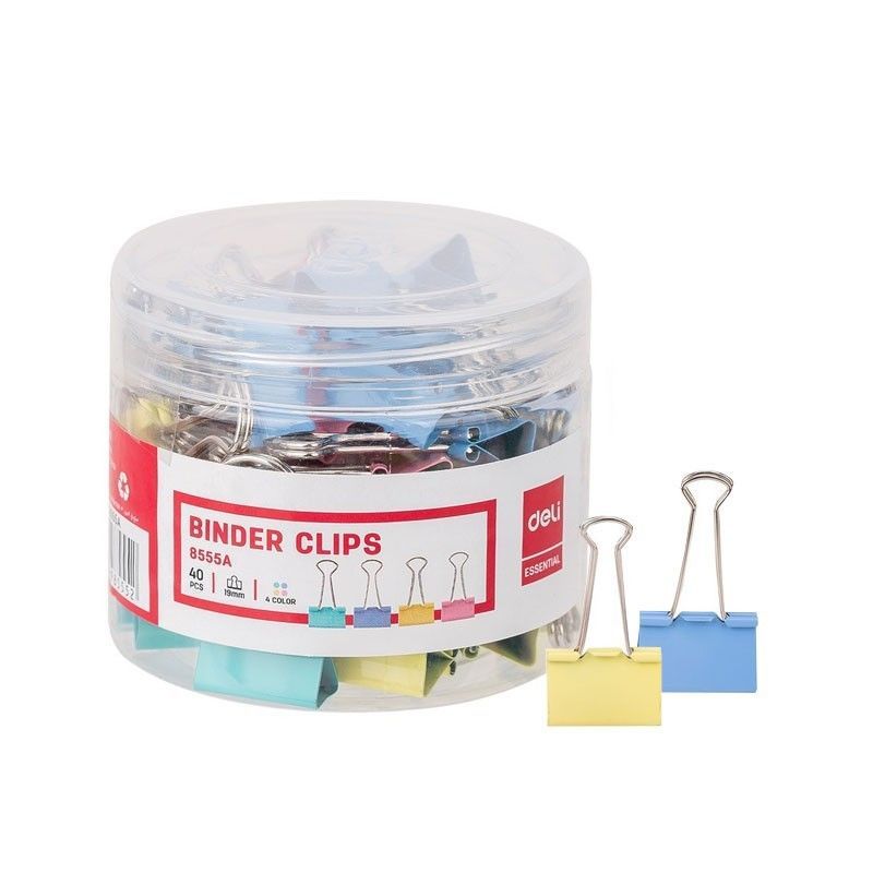Aprieta Papel Doble Clip 19mm x40 Pastel Deli