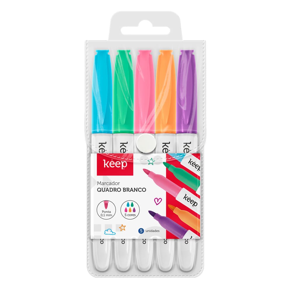 Marcador Pizarra Keep PVC SSlim 5 colores MR074