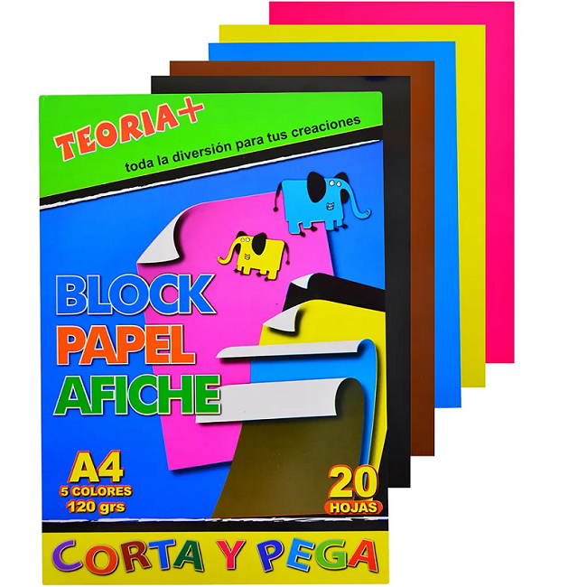 Block A4 Afiche 120gr x20 hojas Teoría+