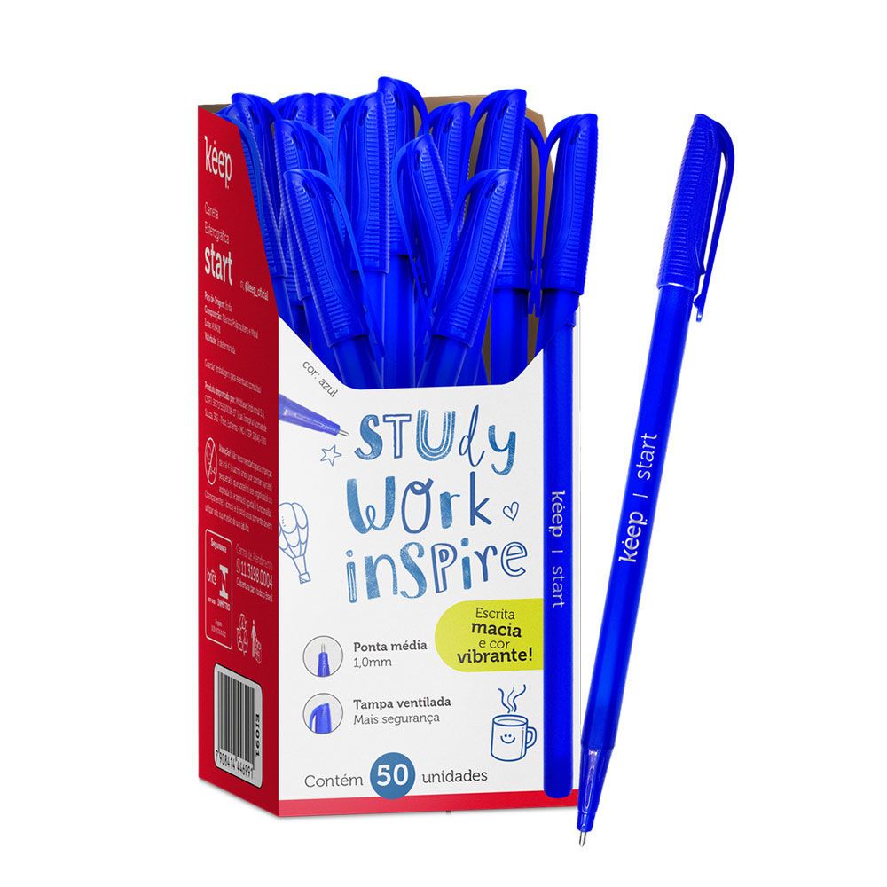 Lapicera Azul Caja x50 Unidades Keep 