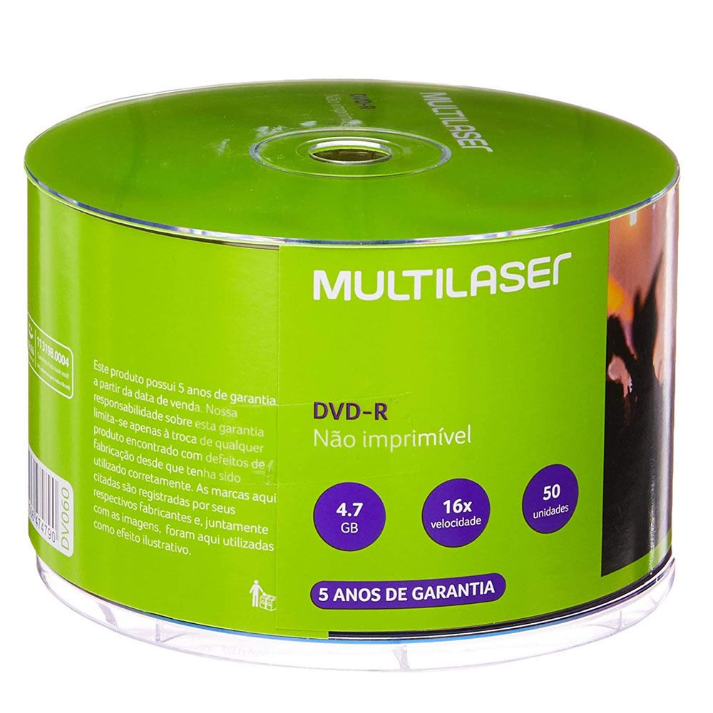 DVD - R Virgen x50 Unidades Multilaser DV061