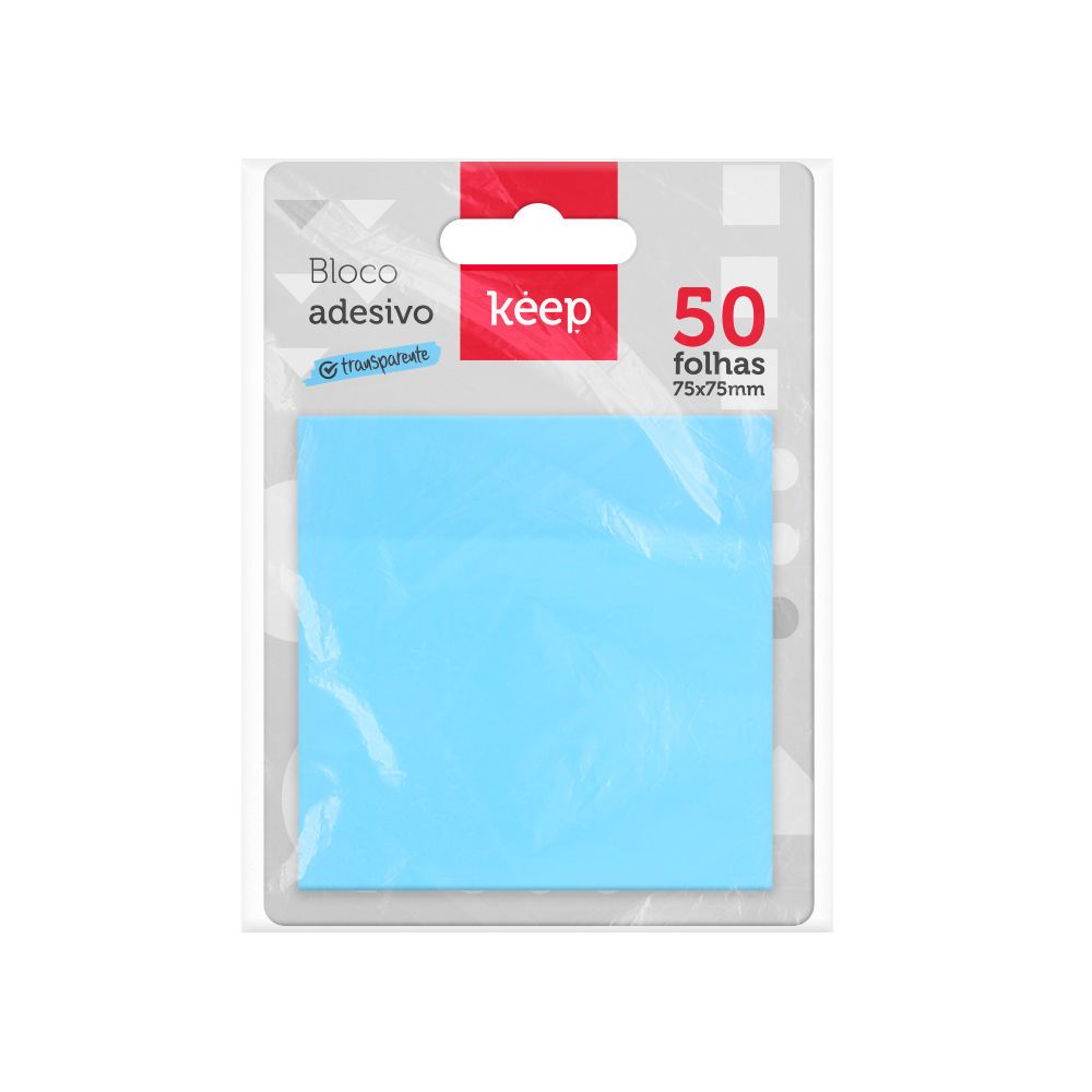 Block Pastel Transparente 75x75 Azul 50h EI151