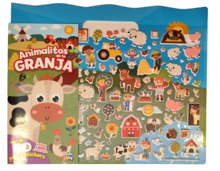 ANIMALITOS DE LA GRANJA - 60 PUFFY STICKERS
