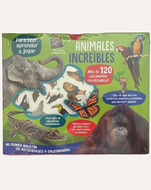 MI PRIMER MALETÍN DE CUENTOS, ACTIVIDADES Y CALCOMANÍAS - ANIMALES INCREÍBLES