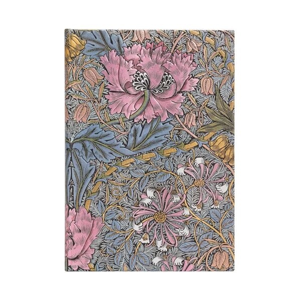 WILLIAM MORRIS PINK HONEYSUCKLE MIDI LINED