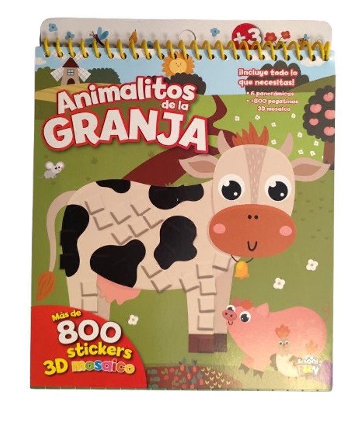 ANIMALITOS DE LA GRANJA - 800 STICKERS 3D MOSAICO