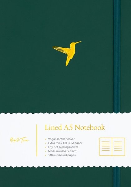 CUADERNO COLIBRI VERDE OSCURO RENGLONES