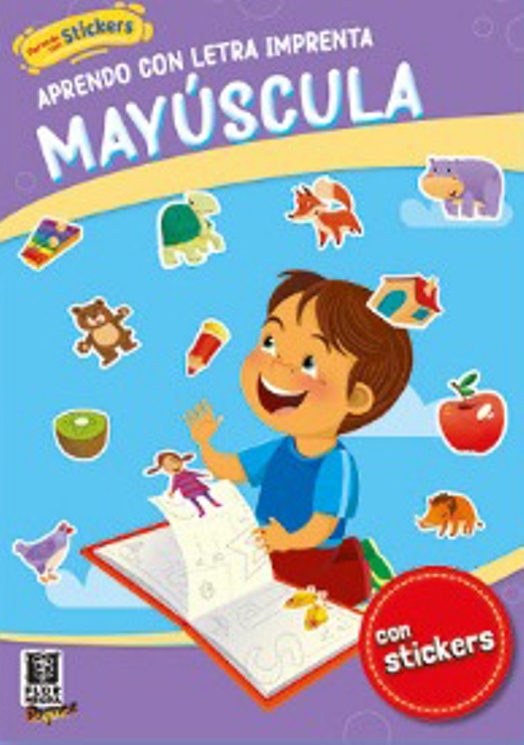 APRENDO CON LETRA IMPRENTA MAYUSCULA CON STICKERS