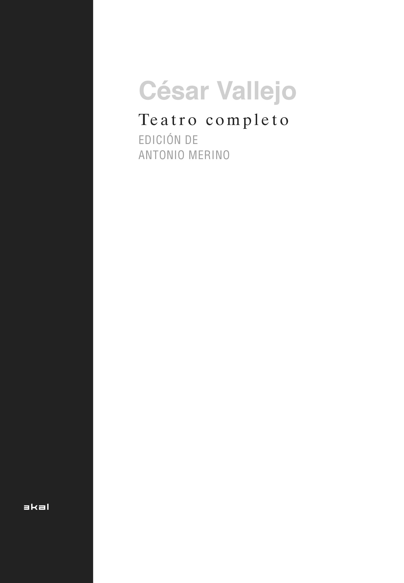 TEATRO COMPLETO. CESAR VALLEJO