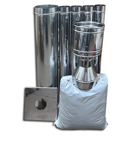 Kit techo 100 mm Chimenea inox- Pellet