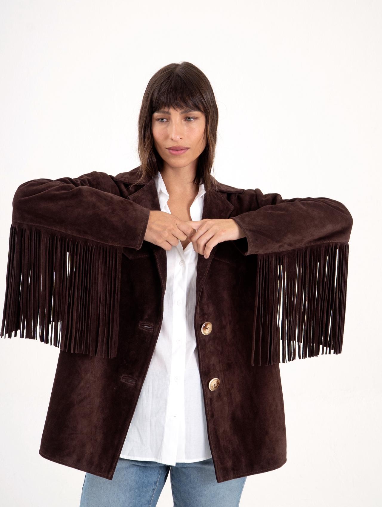 BLAZER BELEN FLECOS cuero gamuza