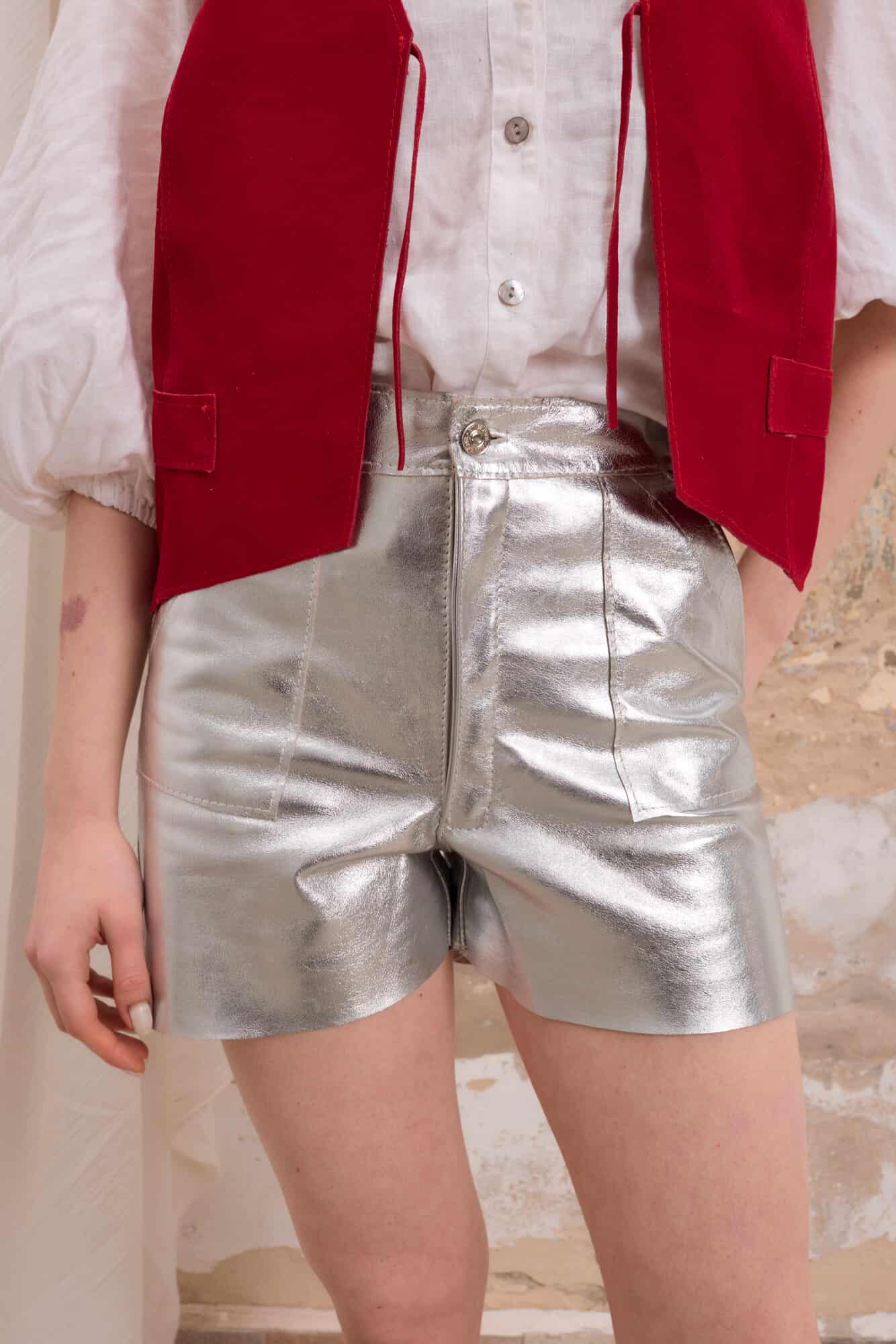 Leather Short Metalizado