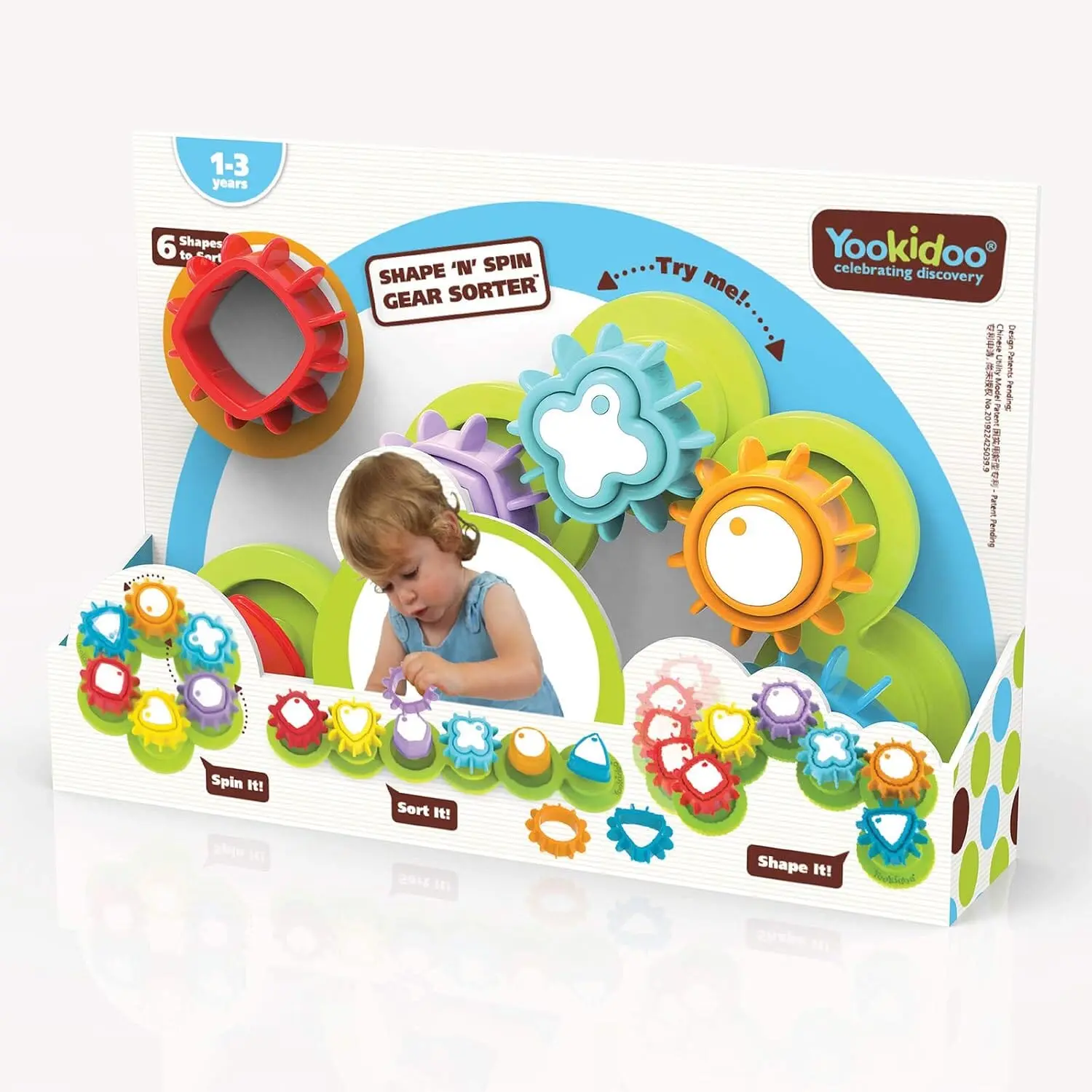 Yookidoo Encastre de Formas y Engranajes Shape N Spin +12 Meses