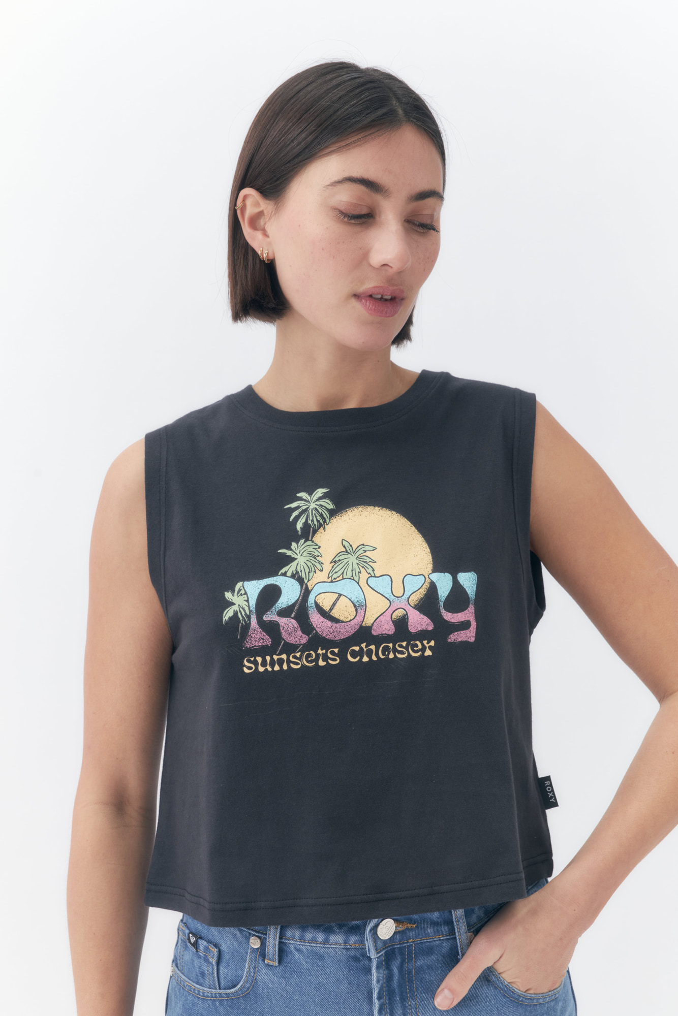 Musculosa Roxy Line Up – Negro
